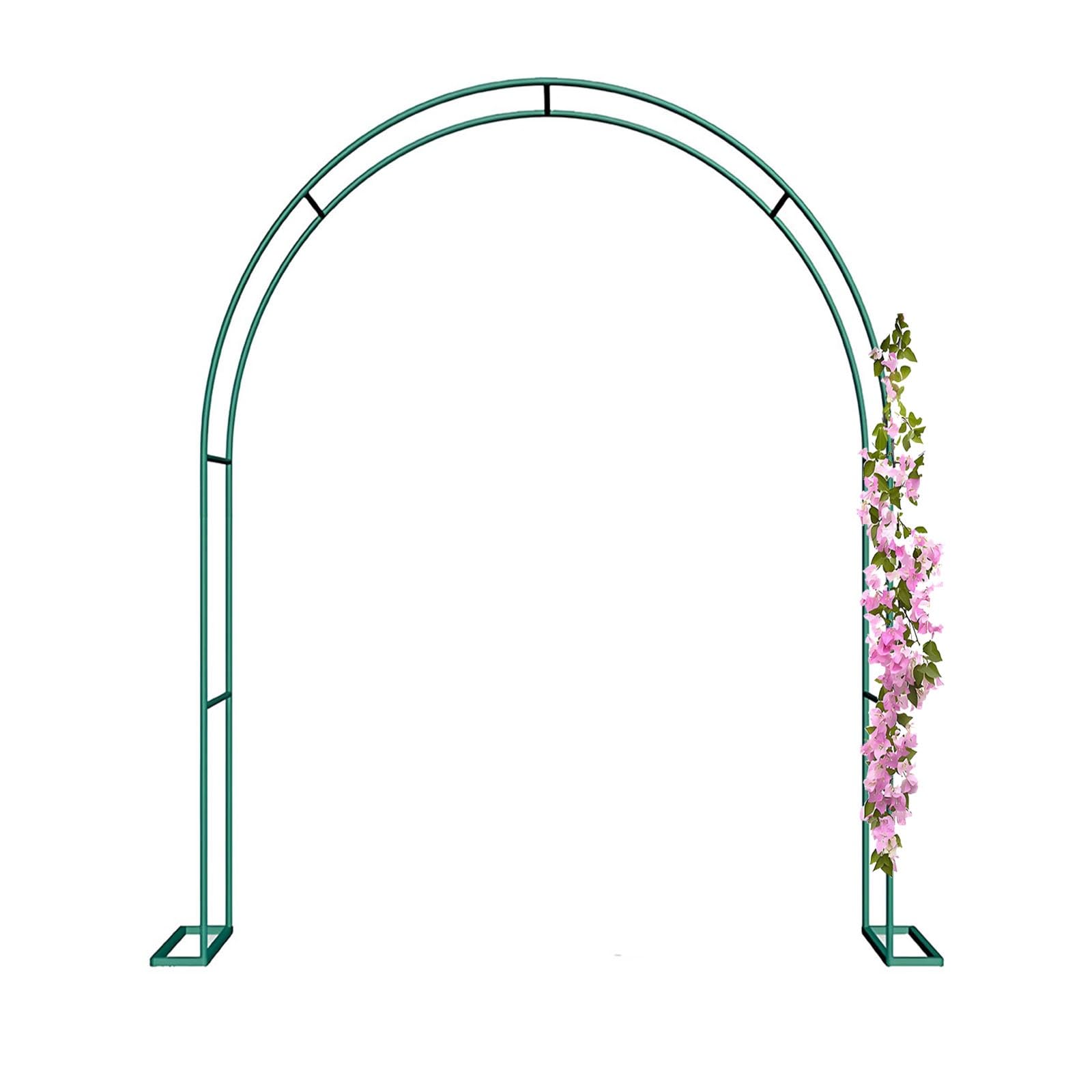 Arco da giardino in metallo, resistente alle intemperie, pergolato in acciaio, per piante rampicanti, decorazione per rose e cerimonie nuziali (colore: verde, 300 x 220 cm)