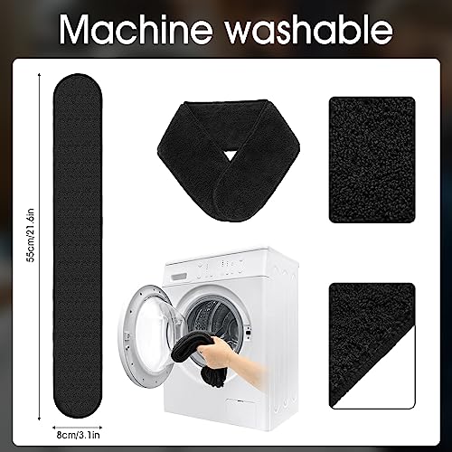 Preboun 24 Pcs Microfiber Towels - Absorbent Spa Headbands for Women, Fast Drying Salon Towel Wraps for Hair Cutting and Shampoo (Black) - Thumbnail 2