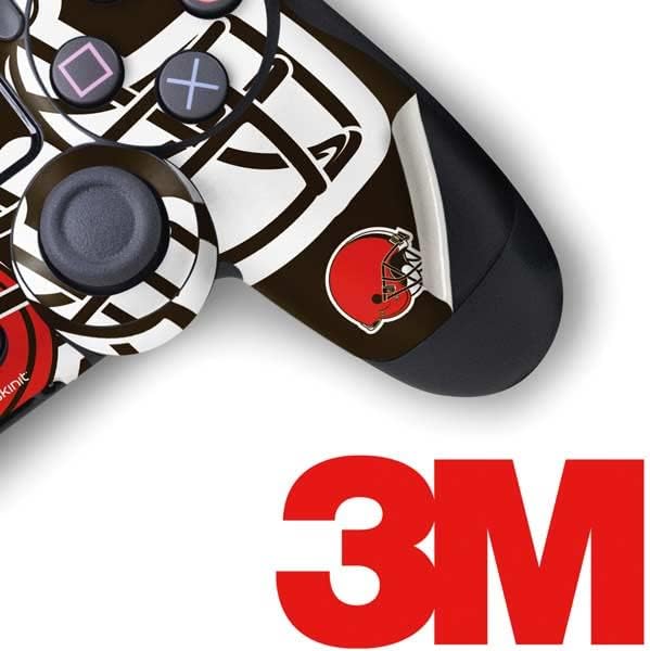 Vista 3 de Skinit Calcomanía para juegos compatible con PS4 Pro/Slim Controller, diseño de logotipo grande de Cleveland Browns con licencia oficial de la NFL