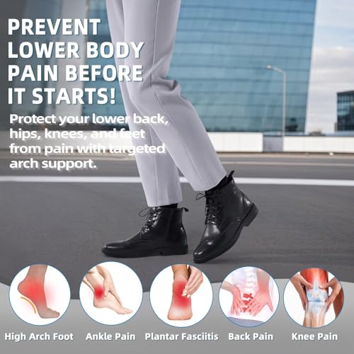 Men's Orthopedic Leather Wingtip Boots: Comfortable Arch Support Plantar Fasciitis Tuxedo Business Dress Oxfords, Flat Feet Orthotics Casual Walking Mid Top Ankle Boots for Foot and Heel Pain Relief4