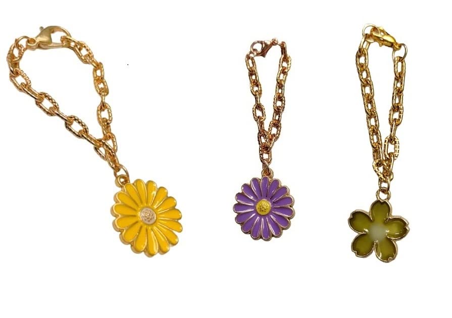 morel Sturdy Green Flower Pendant Watch Charm in Gold Chain with Yellow &Purple Sunflower Pendant Watch Charm in Rose Gold Chain Watch Accessories Gift for Wife, Daughter, Sister, Friends (Pack of 3) (B0BGSNNNW8) Amazon Price History, Amazon Price Tracker