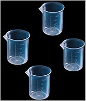 KZPA 4 Pack 100ml Plastic Graduated Beakers - Durable Measuring Cylinders for Lab, Kitchen, Classroom & Industrial Use