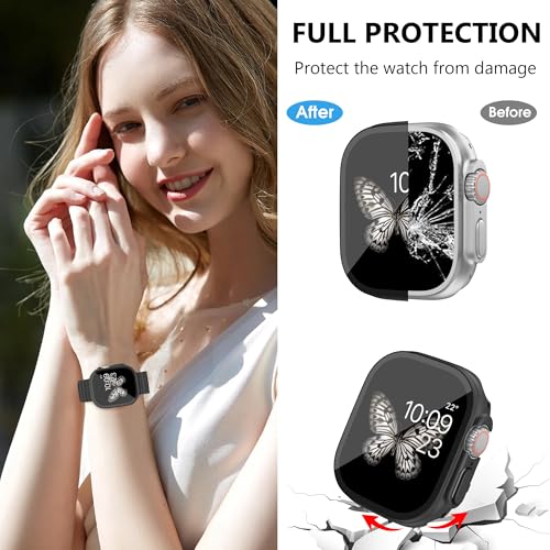 Image of 20 Pack Case for Apple Watch Ultra 3 /Ultra 2 /Ultra 49mm with Tempered Glass Screen Protector, Shockproof Hard PC Protective Cover, All-Around Bumper Compatible with iWatch Ultra 3 /2 /1 49mm