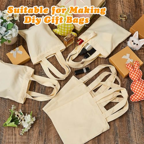 Amylove 72 Pcs Mini Tote Bag Sublimation Blank Canvas Tote Bags Reusable for Grocery Shopping, DIY, Easter Party Favor Gift Bags (10 x 10 Inch,Natural Color) by Amylove - Image 7