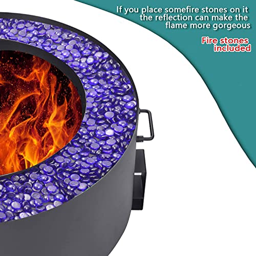 Titimo 27 Inch Smokeless Fire Pit - Outdoor Steel Metal Stove Bonfire Firebowl - Large Wood Burning Firepit With Handle, Poker, 2Pcs Roasting Sticks, Waterproof Cover For Backyard Patio Deck (Black) #TOP5