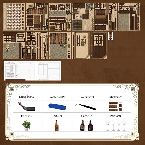DIY Book Nook Kit with LED Lights | 3D Puzzles for Adults & Teens, Miniatures and Model Building Kits for Bookshelf Decor, Relaxing & Unique Gift for Craft Lovers | Corner Tavern by Soothee - Image 6
