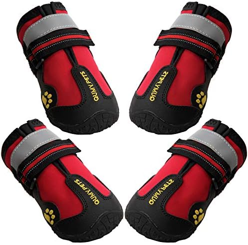 QUMY Dog Boots Waterproof Shoes for Dogs