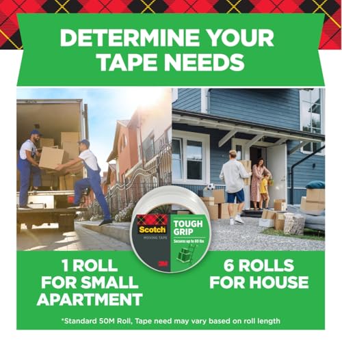 Scotch Tough Grip Moving Packing Tape, Clear, 1.88 in. x 38.2 yd. by Scotch - Used condition - Image 5