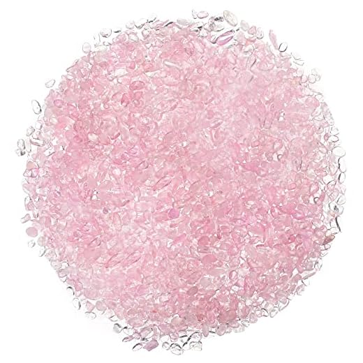 Jetec 1 Lb/ 460 g Irregular Natural Crystal Pebbles Rock Fish Tank Rocks Decor Aquarium Succulent Gravel Rocks Sands Stone 6-9 mm Home Garden Decoration (Pink)