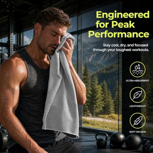 Haoutdory Serviette Rafraîchissante 4 Pièces,Cooling Towel Microfibre Séchage Rapide,Serviette Froide Respirante pour Sport Fitness Running Yoga,Serviette Sport Portable 30 x 90 cm avec Étui Silicone – vue 2