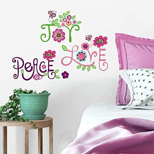 RoomMates Repositionable Childrens Wall Stickers - Love Joy Peace