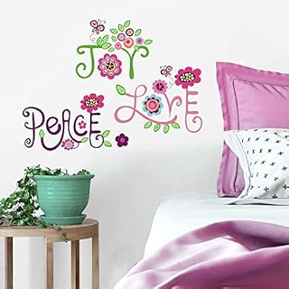 RoomMates Repositionable Childrens Wall Stickers - Love Joy Peace
