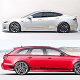  Auto Seitenstreifen Seitenaufkleber Aufkleber Grafiken,Für Opel Astra Corsa Insignia Mokka OPC Vectra Auto Styling Seitenaufkleber Seitenschweller Streifen.,D-Yellow