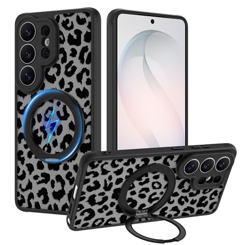 OOK Magnetic Case for Samsung Galaxy S26 Ultra with Stand,Black Leopard