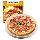 Pizza Stone, 15''x 15'' Round Engineered Tuff Cordierite Durable Baking Stones for Ovens & Grill & BBQ, Stone Oven Round Pizza Stone