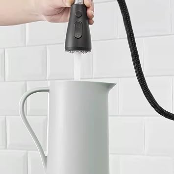 2 Function Kitchen Tap Spray Head Replacement Part, Pull Out Settings Shower Head for Kitchen Bathroom Mixer Faucet Black