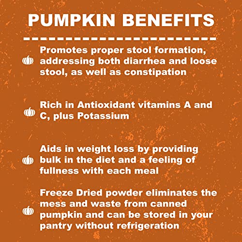 Whole Life Pet Pumpkin Powder For Dogs And Cats. Firms Stool, Relieves Diarrhea. Mix With Water For Instant Puree. No Mess Or Waste From Cans. Human Grade Quality #TOP3