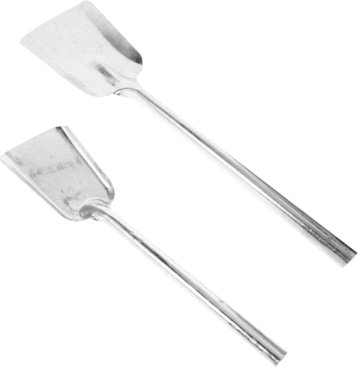 Toyvian 2pcs Thickened Steel Coal Shovel Fire Pit Ash Scoop Fireplace Tool Household Small Metal Shovel for Stove Cleaning and Garden Soil Digging