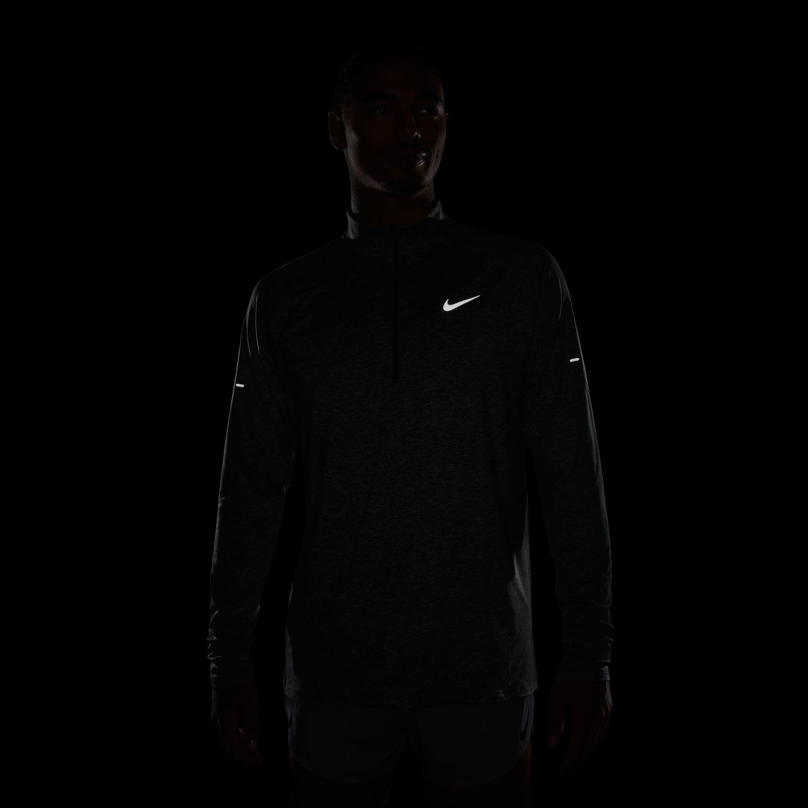 Nike Męska bluza M NK DF STRIDE HZ Materiał funkcjonalny Bieganie Smoke Grey/Htr/Reflective Silv M
