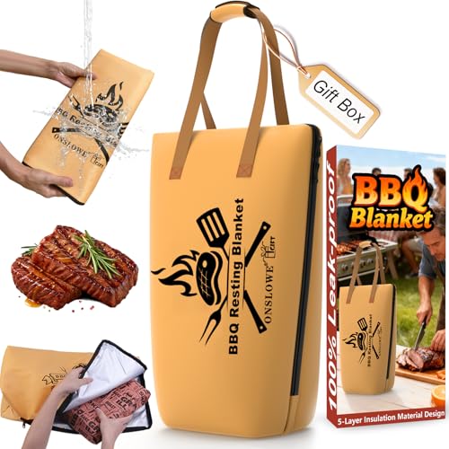 21in BBQ Blanket for Resting Meat - Meat Resting Bag of Washable Oxford Cloth - Insulated Brisket Resting Blanket for Turkey, Pork Shoulder & Beef - Gifts for Men, Christmas Gifts, BBQ Lovers Gift