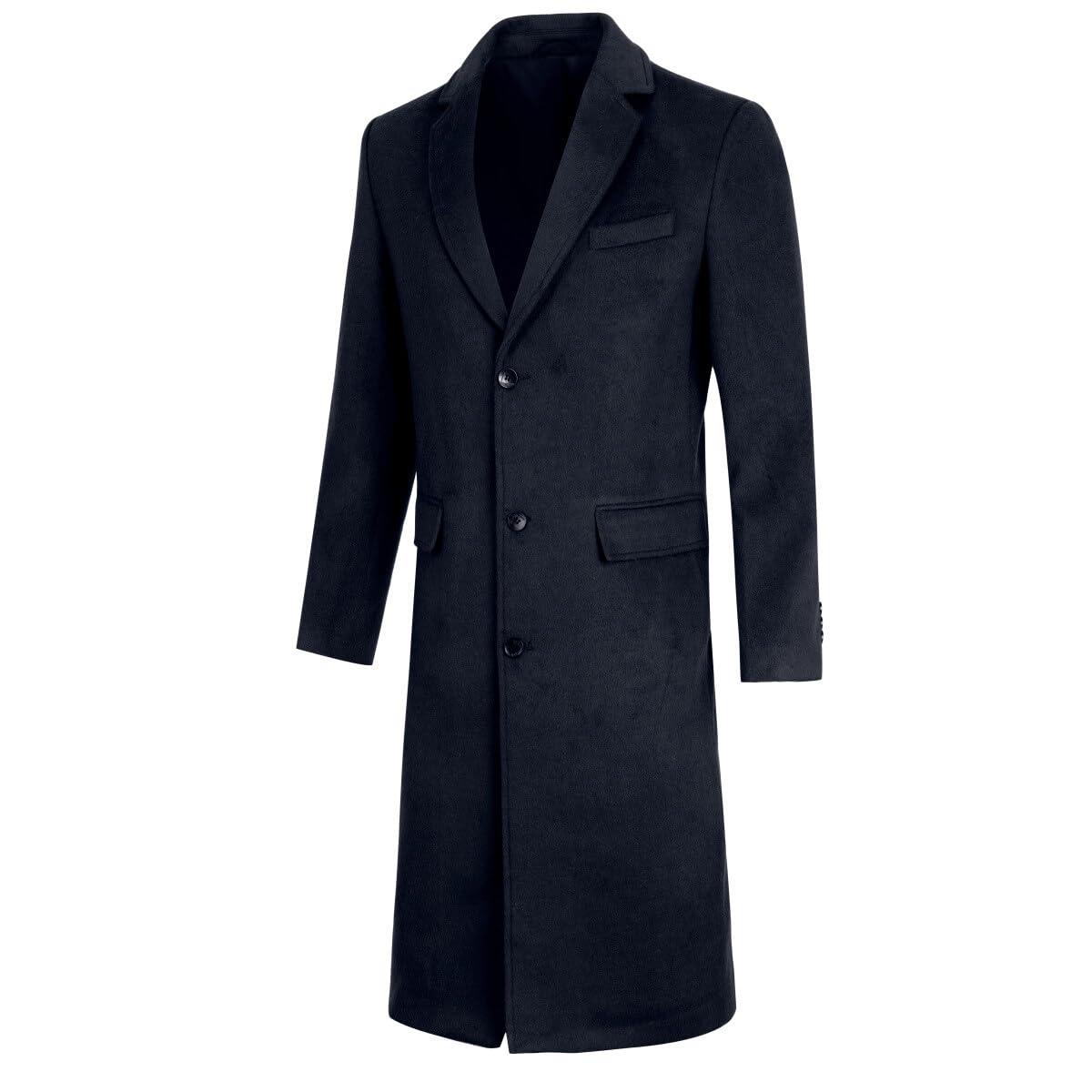 Allthemen Cappotto da Uomo Lungo Invernale Coat In Lana Outerwear Slim Fit Colletto Risvolto Trenchcoat Business