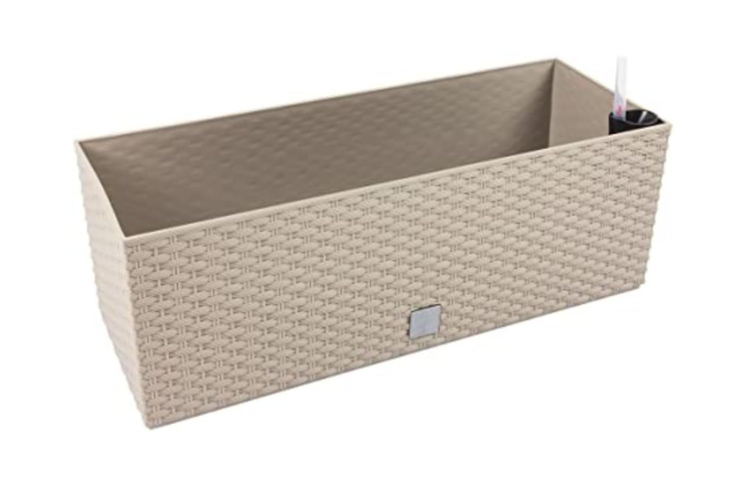 Stolmet Rattan-Style Planters Rato Collection - Square, Rectangular, with or without Legs & Irrigation System - Mocha - Single or Set of 2 (Trough L800 x W330 x H320mm)