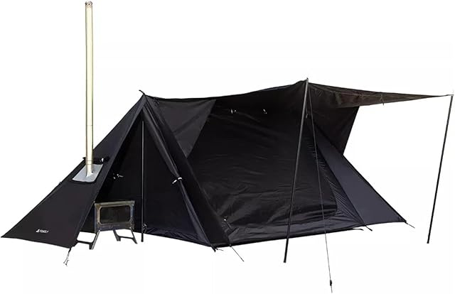 POMOLY STOVEHUT Black Shelter, Outdoor Camping Hot Tent