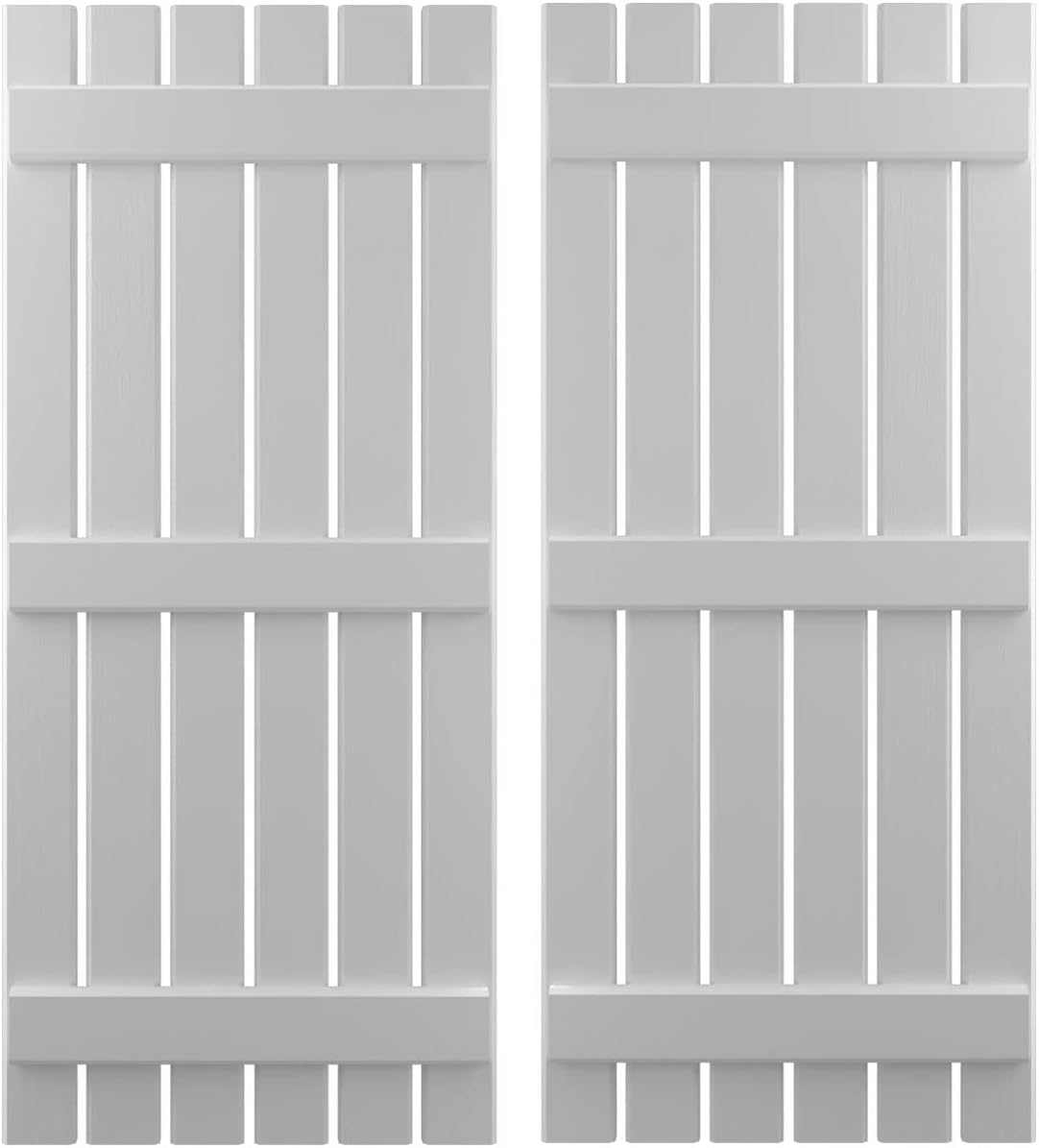 Ekena Millwork ARW401SB623X71PRH Americraft Six 3 Exterior Real Wood Spaced Board-n-Batten Shutters (Per Pair), Primed
