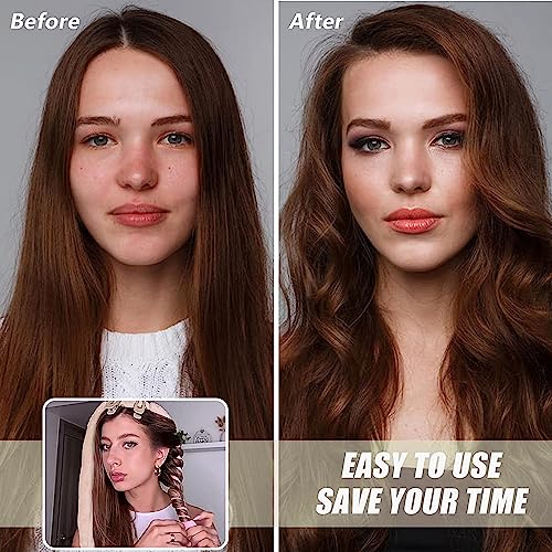 Foto von Lockenwickler Locken Ohne Hitze, Heatless Curls Band Samt Hair Curler, Locken Ohne Hitze, Rutschfest Lockenwickler Ohne Hitze, Heatless Hair Curler mit Haarnadel Set