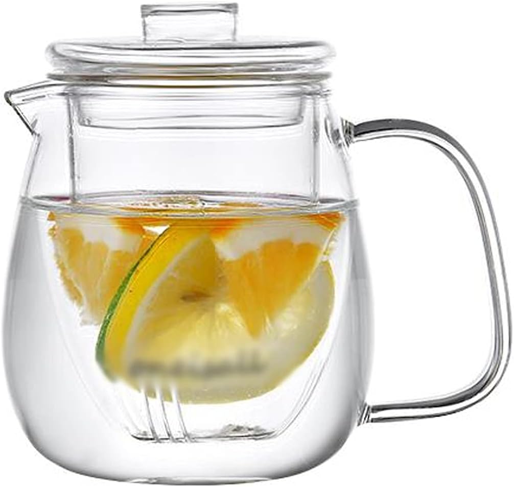 kettles Simple Glass Carafe with Vertical Liner High Borosilicate Glass Pitcher Household Teapot Juice Pot for Home, Restaurant, Coffee Shop canteen(Small)