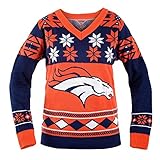 NFL Women's V-Neck Sweater, Denver Broncos, Small