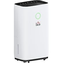 HOMCOM 16L/Day Portable Dehumidifier for Home with LED Screen Sleep Mode [Energy Class A]