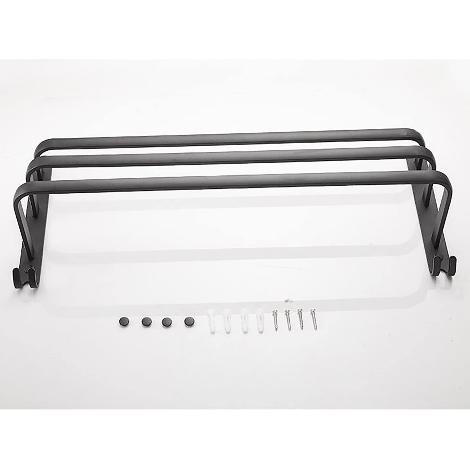 SELICO Toallero de baño con Escalera de 3 Niveles, toallero de Cocina, Hotel, toallero de Ducha, toallero de Aluminio montado en la Pared, Negro mate/60 cm