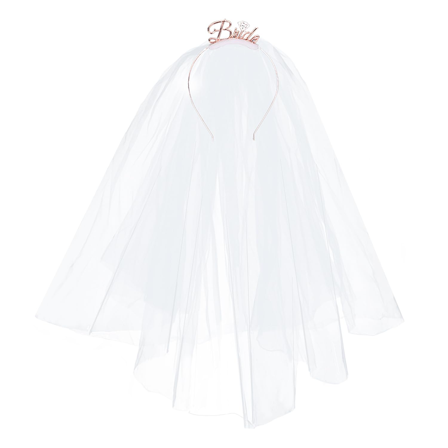 OWill Bride to Be Veil Hair Bands White Double Veil Decorations Hen Party Veil Hair Bands Hen Party Accessories Bridal Party Decorations Fiancee Party Accessories