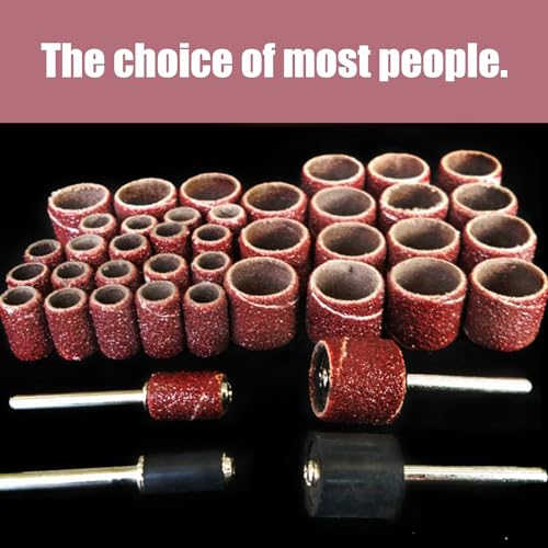 KUBDPQOR 132 Stück Schleifhülsen, Schleifbänder Set mit 120 Stück und 12 Schaftschleiftrommeln, Schleifhülsen Set für Dremel Elektrowerkzeuge, Schleifwalze für Dremel Drehwerkzeug