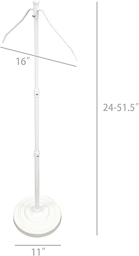 Miniatura 5 de FixtureDisplays® Percha de ropa blanca Soporte de piso Contador de chaqueta Blusa Suéter Camisa Pantalla Altura ajustable 25-50" 16907-1PK-NF