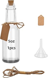 3Pcs Glass Bottles & Corks for Bottle Invitations, Decorative Bottles, Craft Glass Bottles, Clear, (5oz) 150ml,(Bottle & Corks) (3)