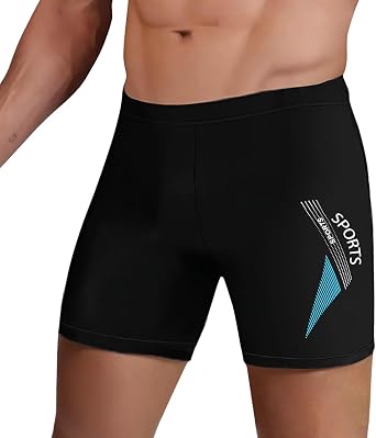 Mens Swim Trunks Print Jammers Quick-Dry Athletic Square Leg Swim Shorts for Competitive Training & Racing