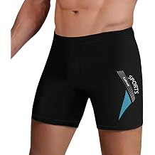 Mens Swim Trunks Print Jammers Quick-Dry Athletic Square Leg Swim Shorts for Competitive Training & Racing