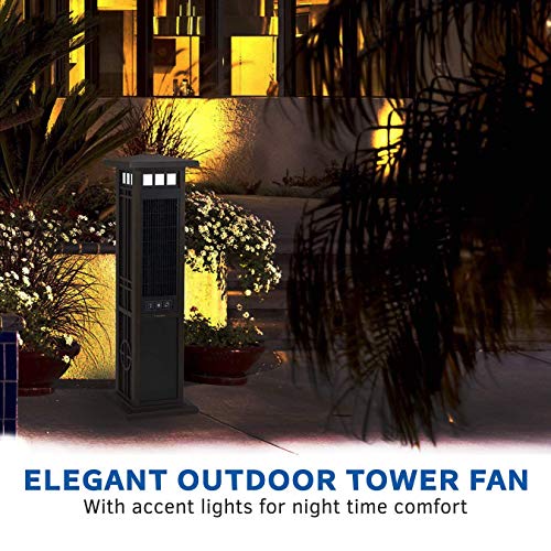 Lasko 4890 Elegant Living Fan With Remote Control-Features Accent Lighting And Widespread Oscillation-Perfect For Outdoor Patios, Decks, Or Balconies, Brown #TOP4