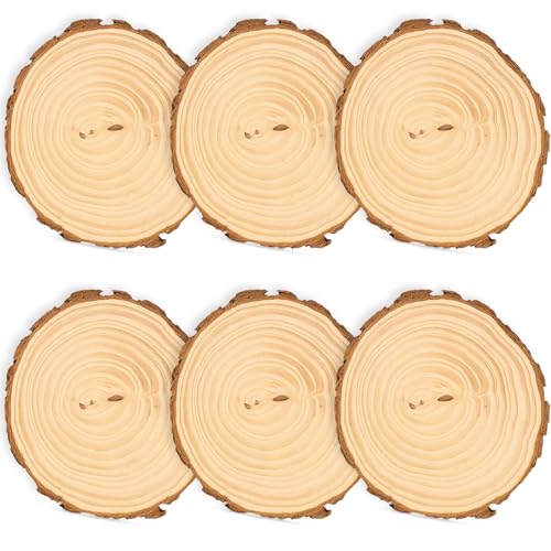Holzscheiben, 6 Baumscheiben Zum Basteln, Natürliche Baumscheibe...
