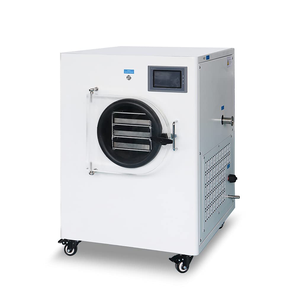 HNZXIB Freeze Dryer, Home Freeze Dryer for Fruits & Vegetables, 3 Trays & 6lbs/Batch, Food Grade Freeze Drying Machine with Rotary Vane Vacuum Pump Home Use