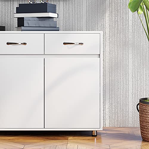 Rasoo Buffet Cabinet Kitchen Cabinet Storage Sideboard Cabinet Cupboard Sideboard Buffet Kitchen Room (White -3 Doors And 3 Drawers) #TOP4