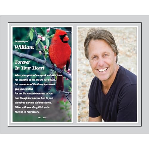 Cardinal Sympathy Gift Honoring the Deceased, Personalized Memorial Poem for Family, Custom 8x10 Inch Print