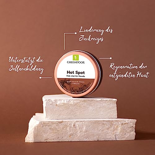 GREENDOOR Hot Spot Balsam 50ml, Fell vital Hund, bei punktuellen Entzündungen, Linderung des Juckreizes, Regeneration der Haut