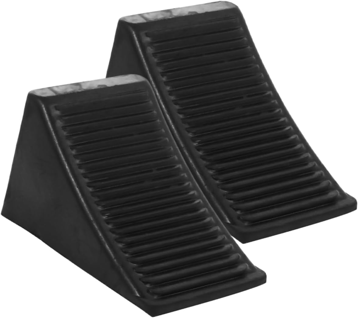 2pcs Trailer Wheel Chocks Rv Wheel Chocks Heavy Duty Rubber Wedge for Motorcycles Atvs and Rvs