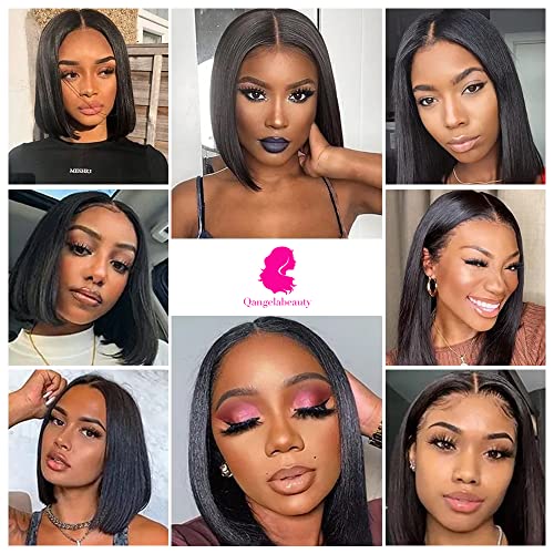Bob Wig Human Hair 13X4 Lace Front Wigs Human Hair Pre Plucked With Baby Hair 180% Density Short Bob Wigs For Women Straight Bob Frontal Wigs Human Hair Natural Black (12Inch,Short Wigs) #TOP7