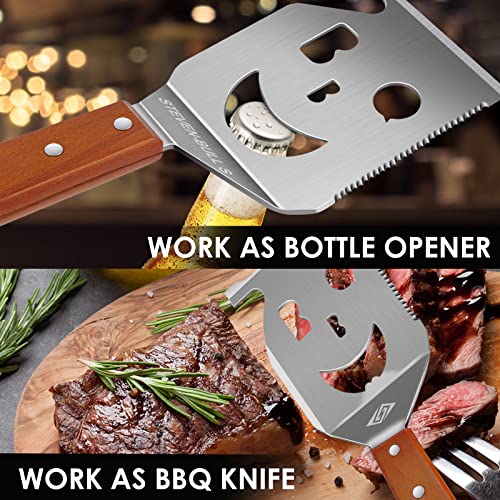 BBQ Accessories for Grill, 7 in 1 BBQ Spatula with Scraper, Funny BBQ Tools by STEVEN-BULL S - Image 4