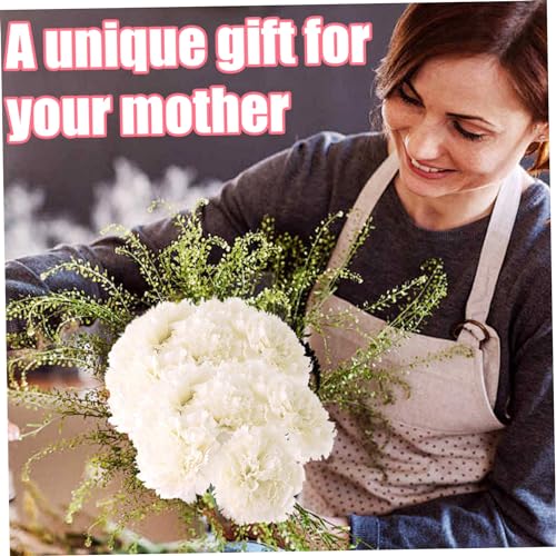 Ramos de claveles artificiales para el Día de la Madre, flores realistas de seda listas para regalo 6