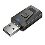 Eujgoov USB BT 5.0 Receiver Transmitter 4 in 1 Dual Mode Car Music Adapter with Clear Sound Quality Plug and Play AUX Adapter for Car Home TV Speaker